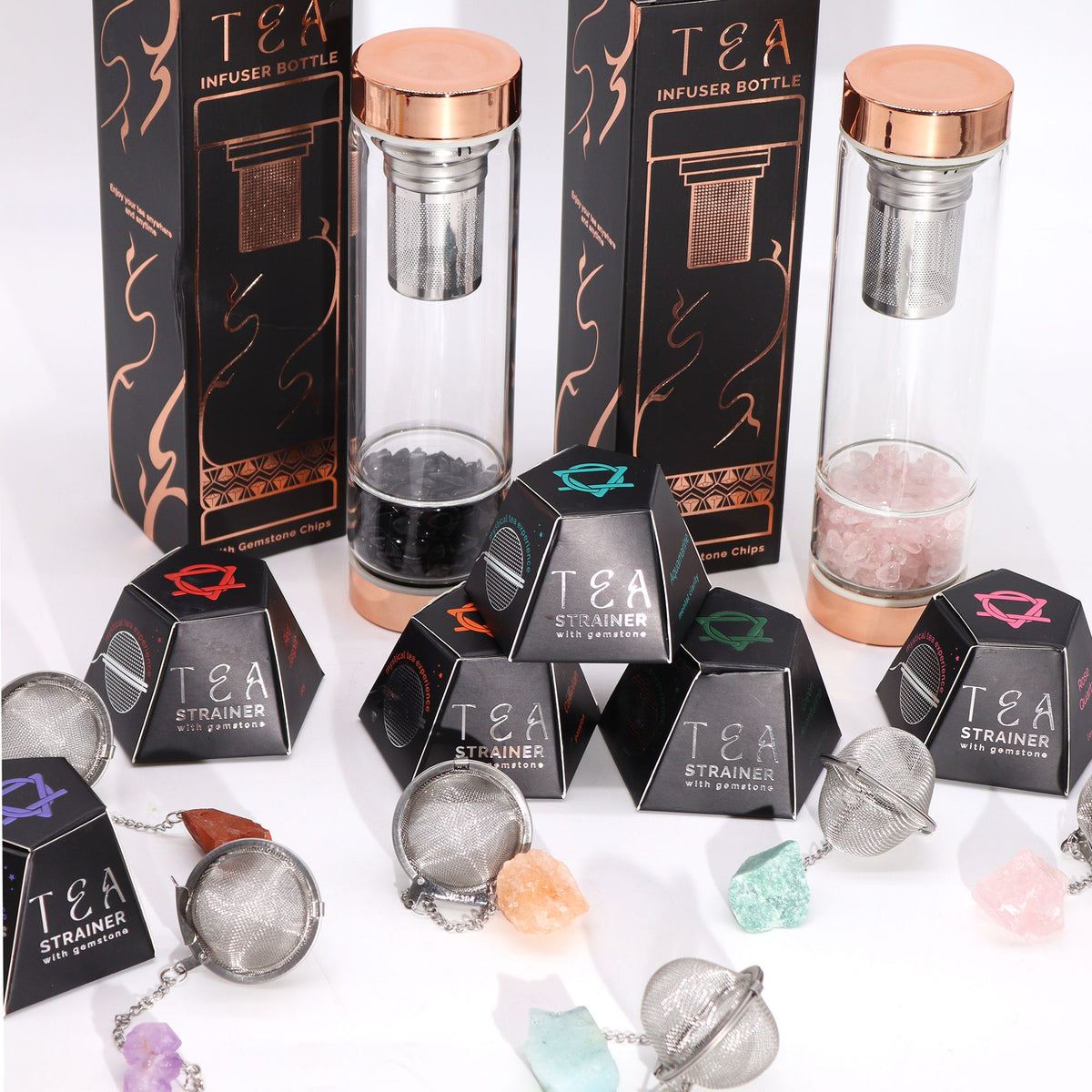 Aquamarine Raw Crystal Tea Strainer