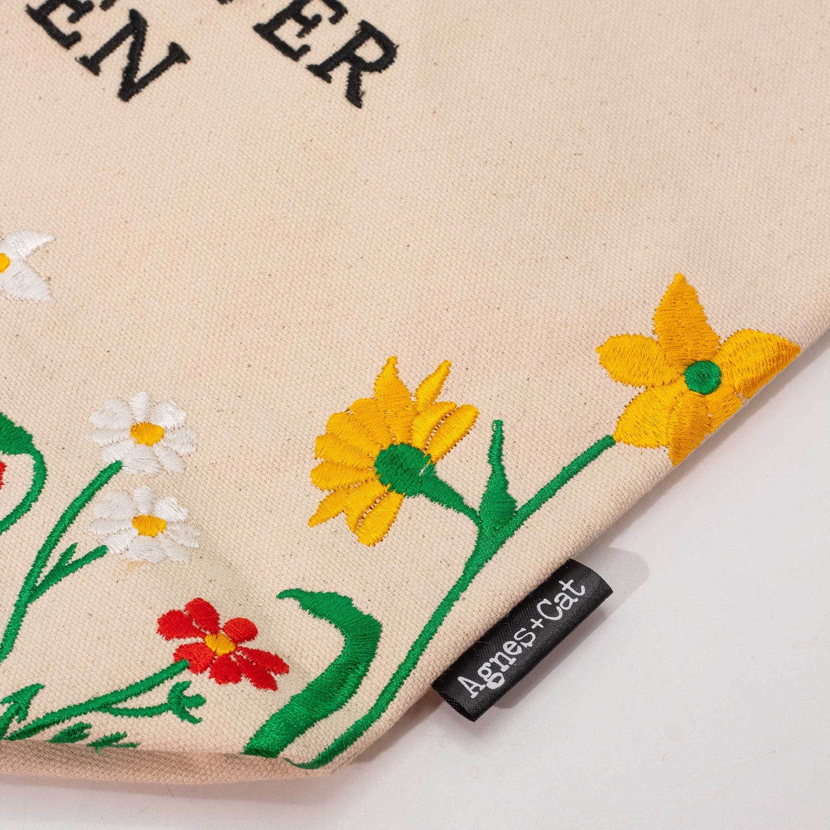 Agnes + Cat Wildflower Garden Embroidered Tote Bag