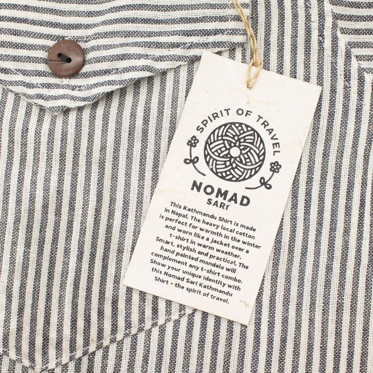 Grey Stone Sari Grandad Shirt – Large