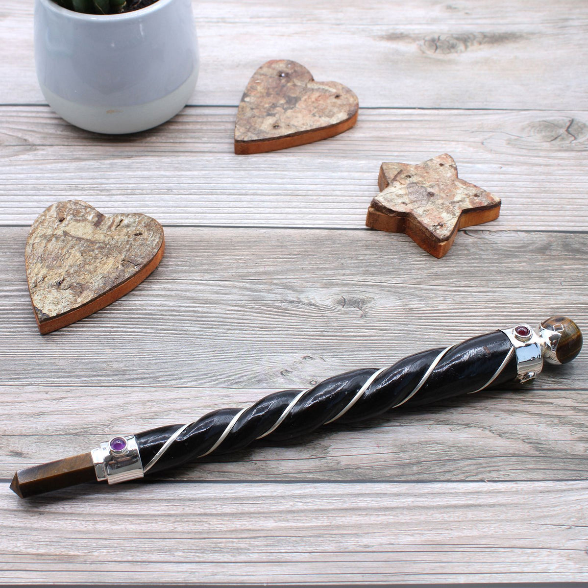 Copper Tiger’s Eye Crystal Healing Wand