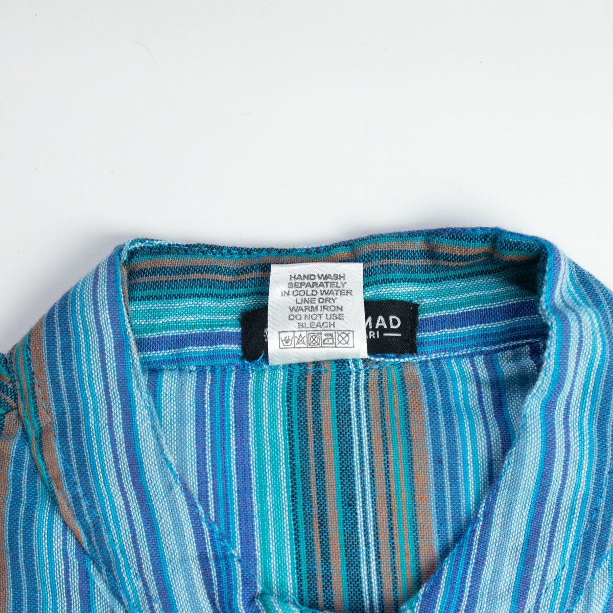 Turquoise Sari Grandad Shirt – XL