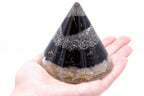 Selenite and Black Tourmaline Copper Orgonite Cone – 90mm