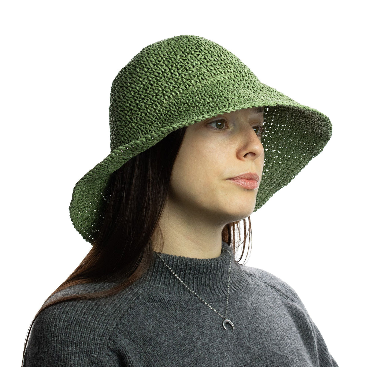 Moss Green Floppy Straw Sun Hat – Nomad Sari