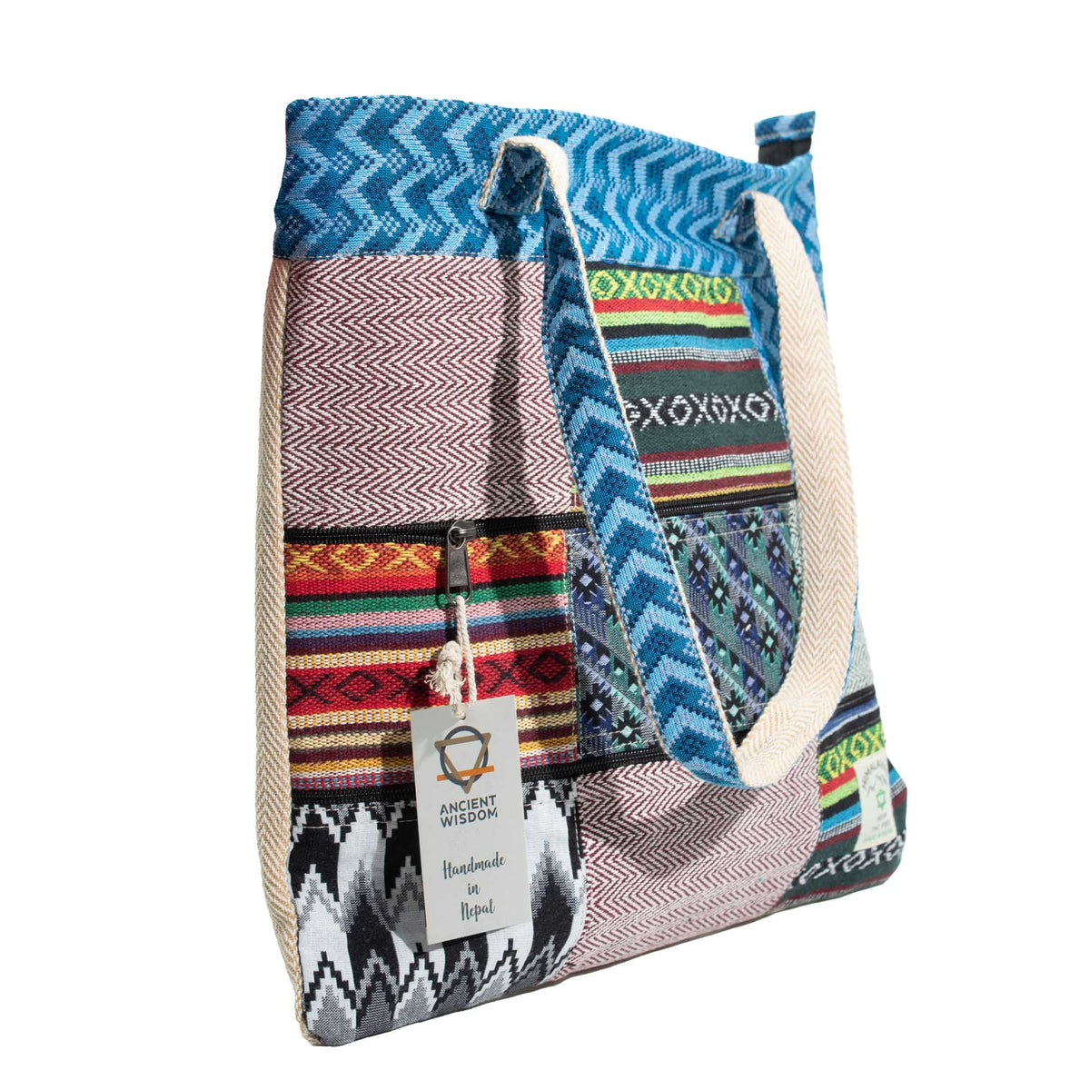 Patchwork Kathmandu Tote Bag – Dhaka Design – 37 x 38cm