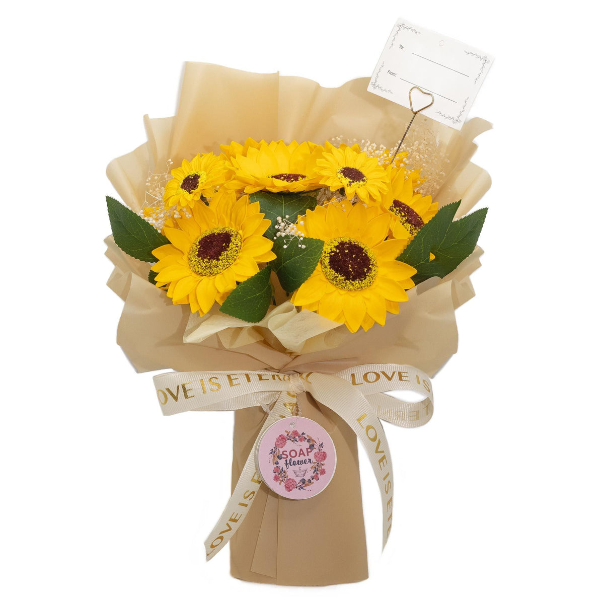 Large Sunflower Soap Flower Bouquet Gift Card