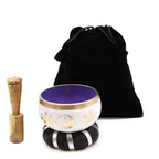 Yin Yang Tibetan Singing Bowl Set – White and Purple