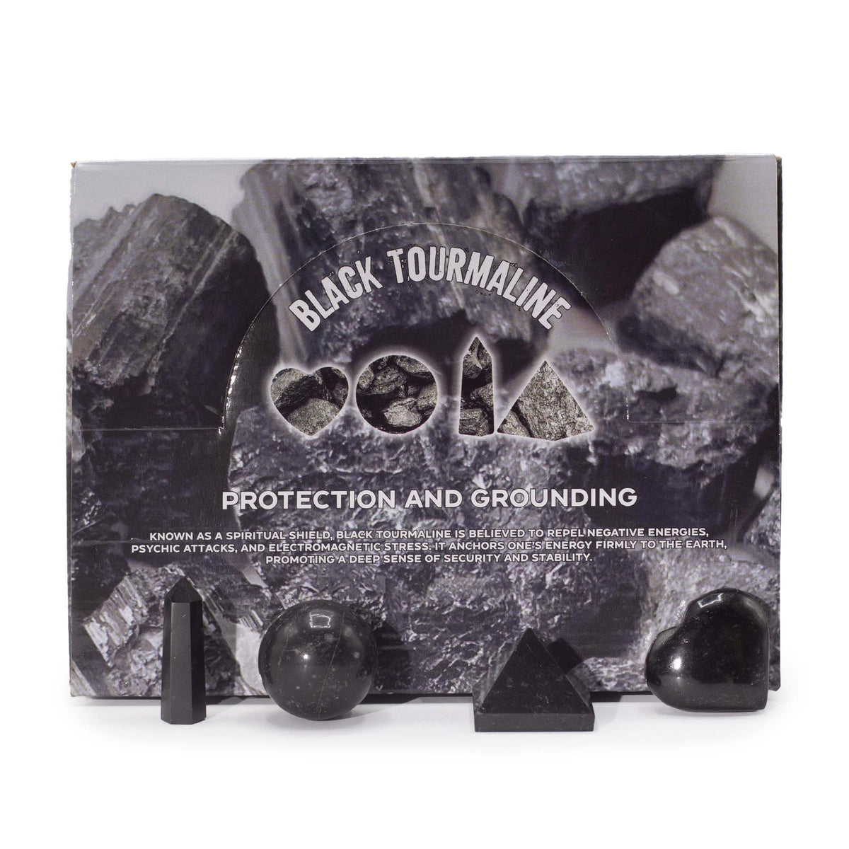 Black Tourmaline Gemstone Shapes Set