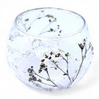Margarita Floral Glass Bowl Candle Holder – 8 × 10cm