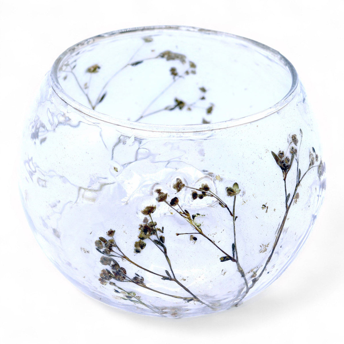 Margarita Floral Glass Bowl Candle Holder – 8 × 10cm