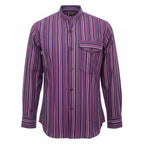 Black and Purple Sari Grandad Shirt – XL