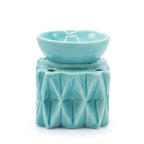 Blue Geometric Ceramic Oil Burner