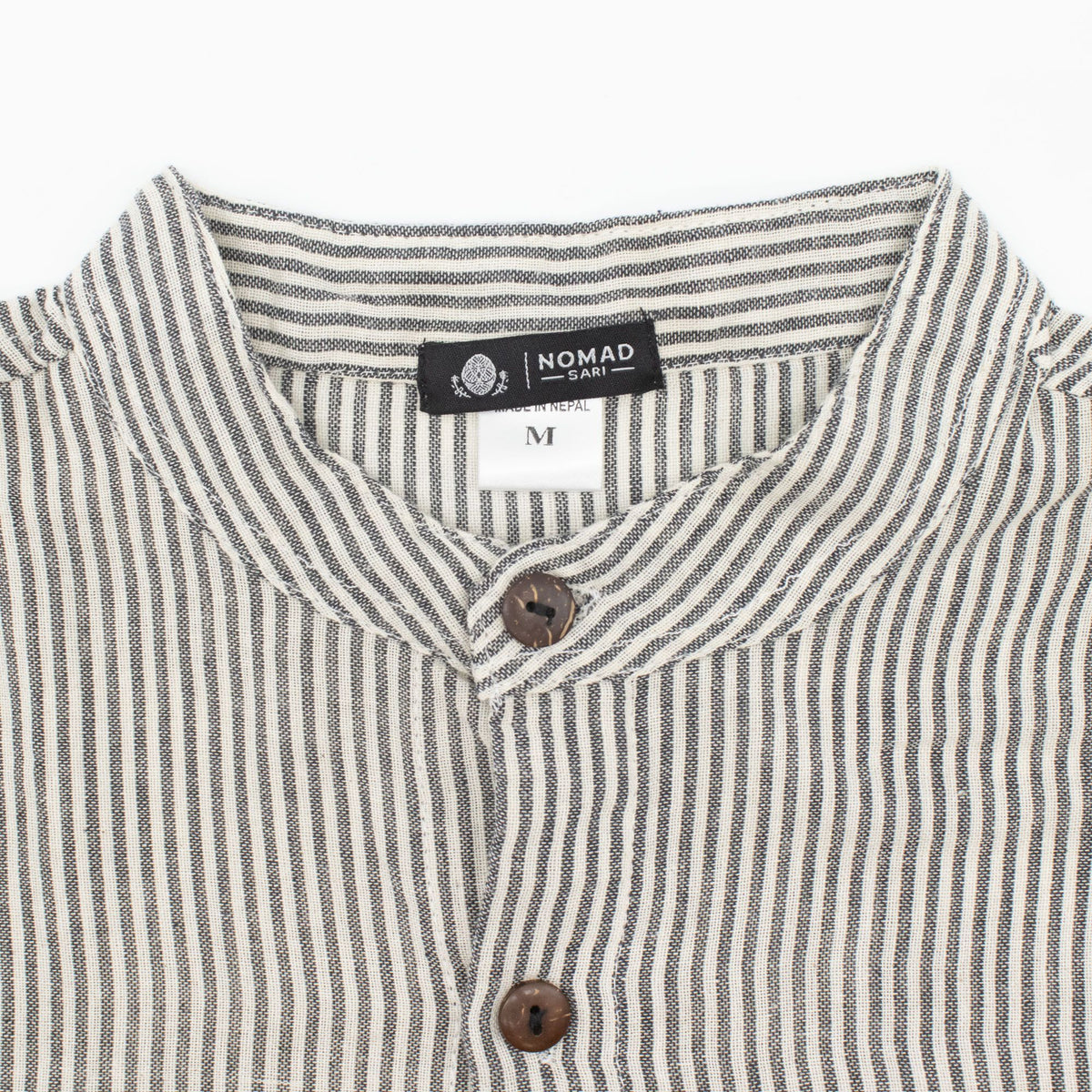 Grey Stone Sari Grandad Shirt – Large