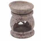 Soapstone Oil Burner with Three Moon Design – 8cm