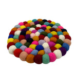 Round Felt Ball Placemat – 20cm Multi-Colour