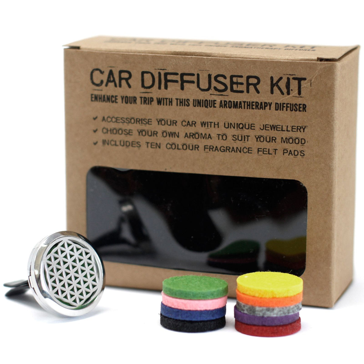 Flower of Life Car Aromatherapy Diffuser Kit – 30mm