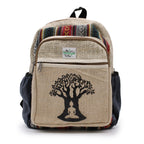 Small Hemp Backpack with Bodhi Tree Design