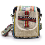 Natural Hemp Jhari Crossbody Travel Bag