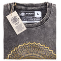 Hamsa Dark Grey Stonewashed Cotton T-Shirt – Large