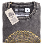 Hamsa Dark Grey Stonewashed Cotton T-Shirt – Large