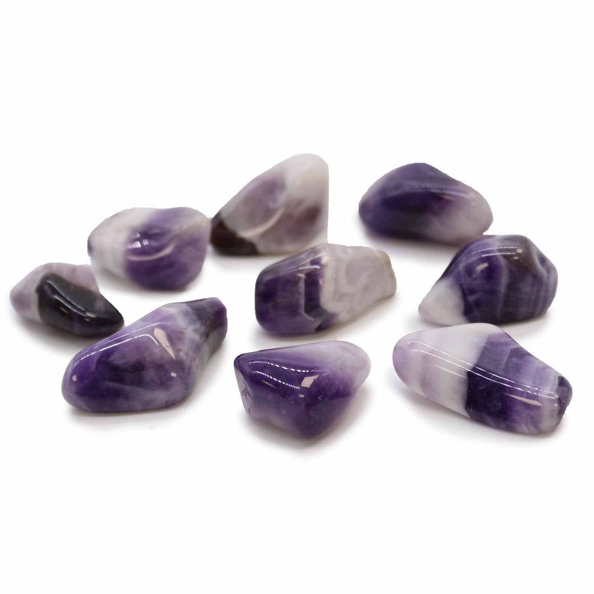 Banded Amethyst Large Tumble Stones – 24 Pack