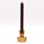 Mushroom Flip Glass Candle Holders – Antique Amber, Set of 2