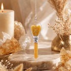 Yellow Quartz Angel Pendulum with Ring