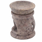 Soapstone Oil Burner with Three Moon Design – 8cm