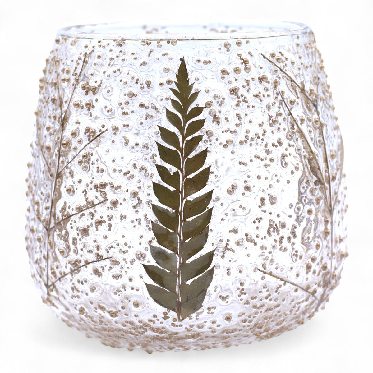 Pino Floral Glass Straight Candle Holder – 10 × 9cm