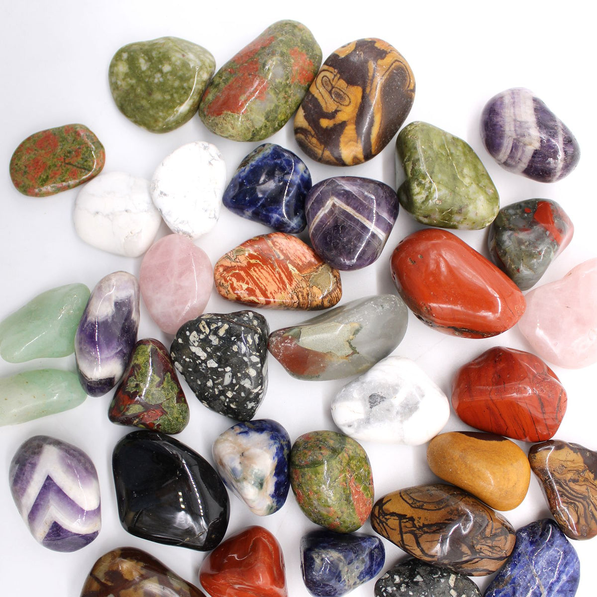 Light Brecciated Jasper Tumble Stones – Set of 12
