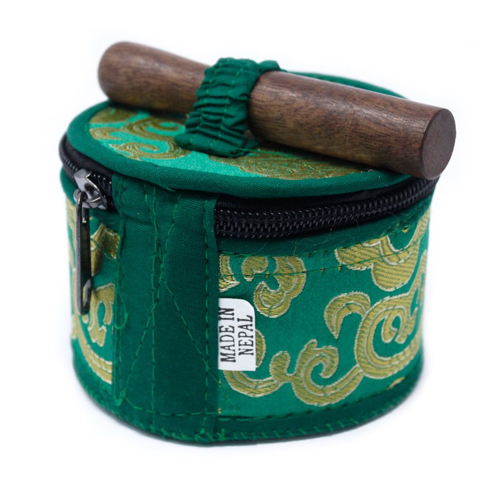 Green Mini Tibetan Singing Bowl Gift Set