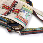 Natural Hemp Jhari Crossbody Travel Bag