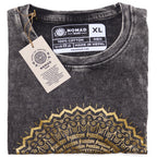 Mandala Dark Grey Stonewashed Cotton T-Shirt – XL
