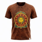 Sun Zodiac Stonewashed Cotton T-Shirt – Brown Large