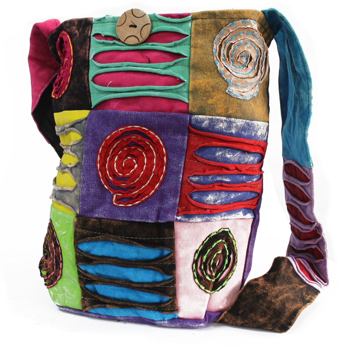 Purple Spiral Ethnic Sling Bag