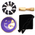 Yin Yang Tibetan Singing Bowl Set – White and Purple