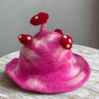 Shocking Pink Felted Mushroom Hat