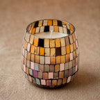 Amber Mosaic Glass Jar Candle