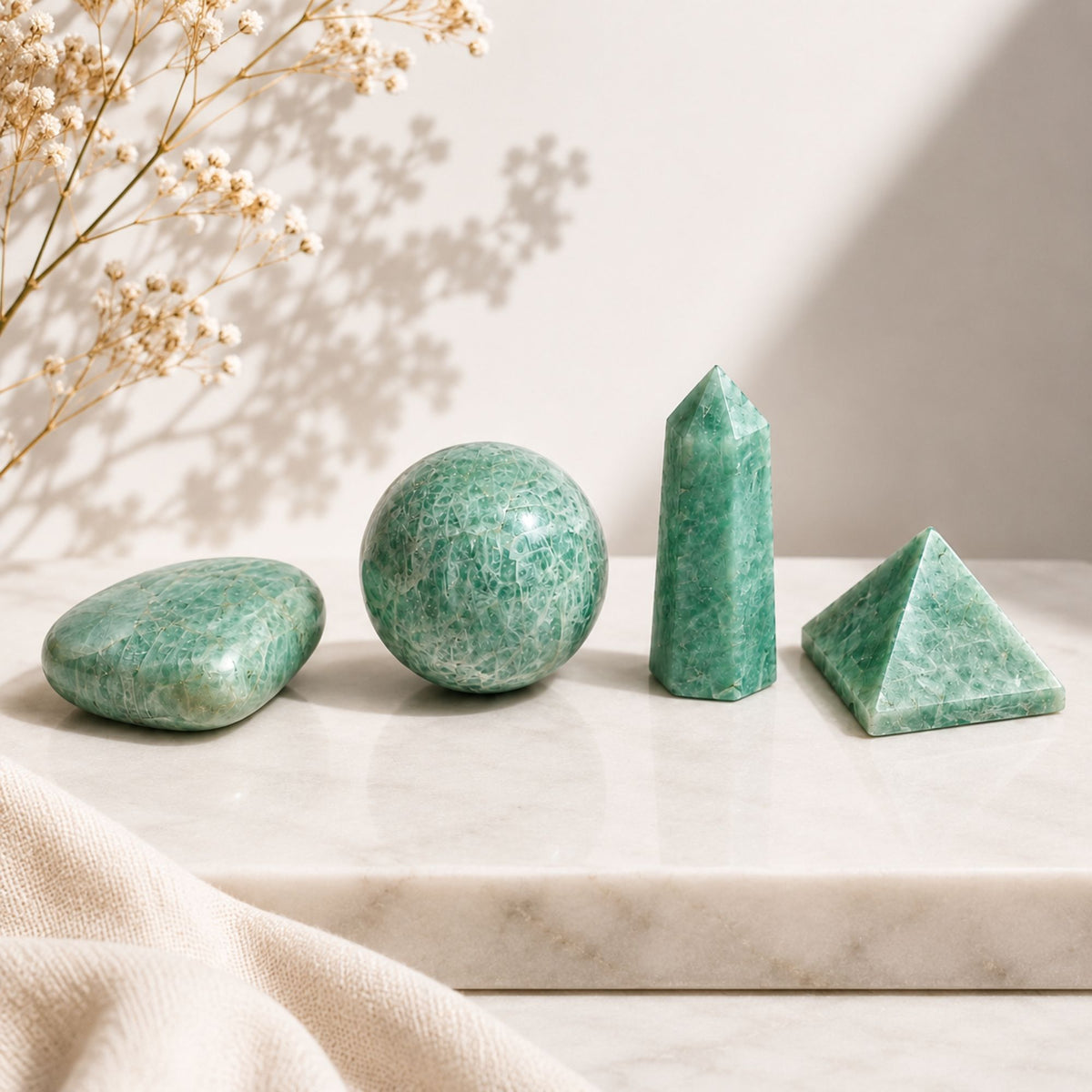 Amazonite Four Gemstone Shapes Set