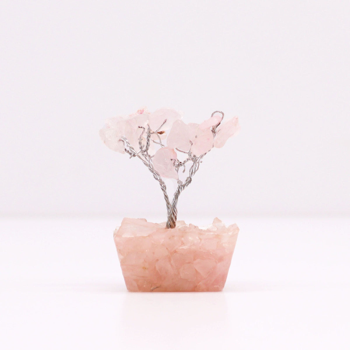 Rose Quartz Gemstone Tree on Orgonite Base