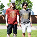 Mandala Maroon Stonewashed Cotton T-Shirt – XL