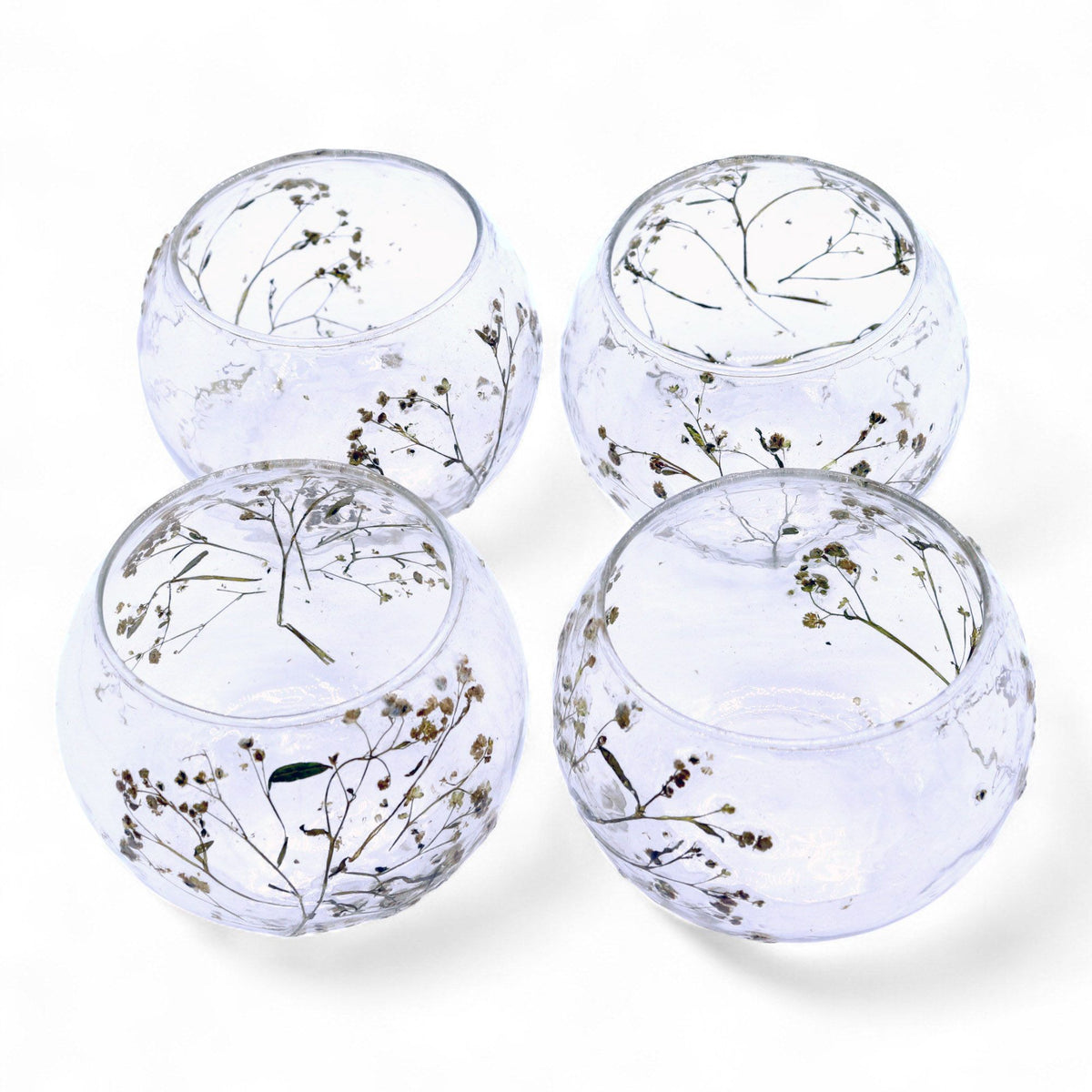 Margarita Floral Glass Bowl Candle Holder – 8 × 10cm