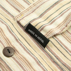 Nomad Sari Grandad Shirt – Brown and Beige, Medium