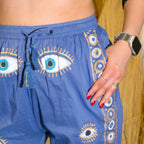 Rich Blue and Gold Evil Eye Lounge Pants
