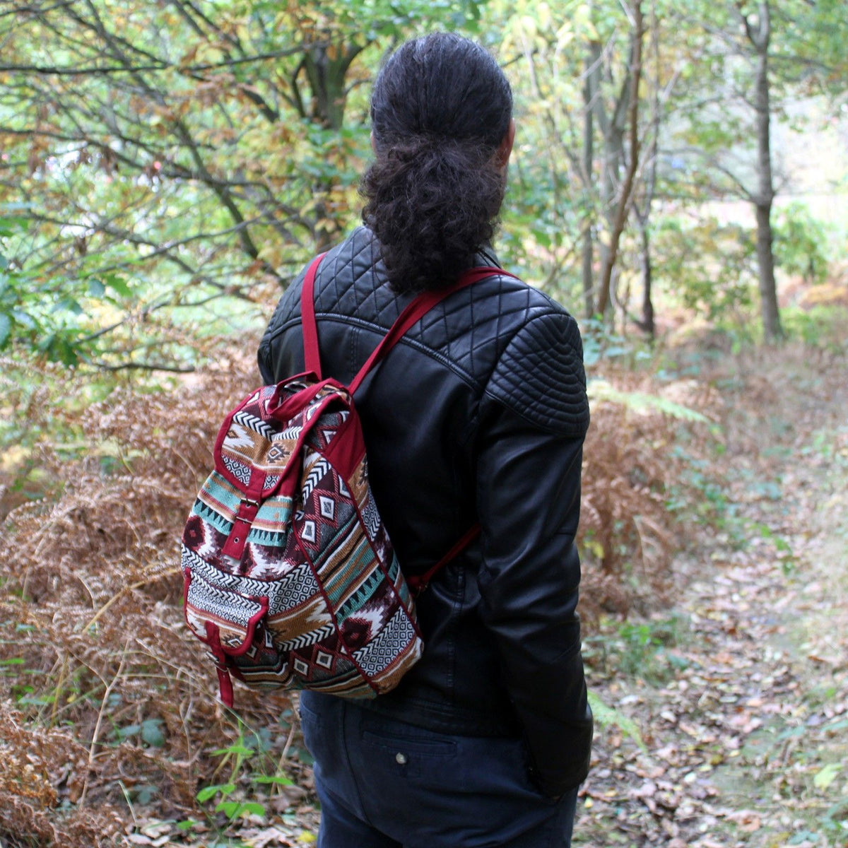 Chocolate Jacquard Backpack
