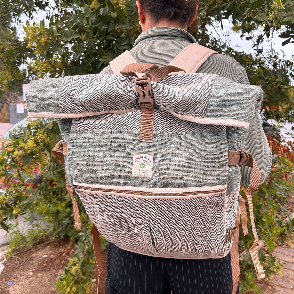 Hemp Trekking Rolling Backpack – Sage