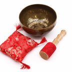 Golden Tara Brass Tibetan Singing Bowl Set