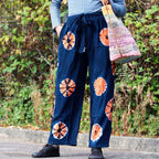 Japanese-Style Lounge Pants – Blue and Orange, M