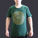 Chakra Green Stonewashed Cotton T-Shirt – Small