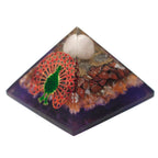 Peacock and Earth Orgonite Pyramid – 70mm