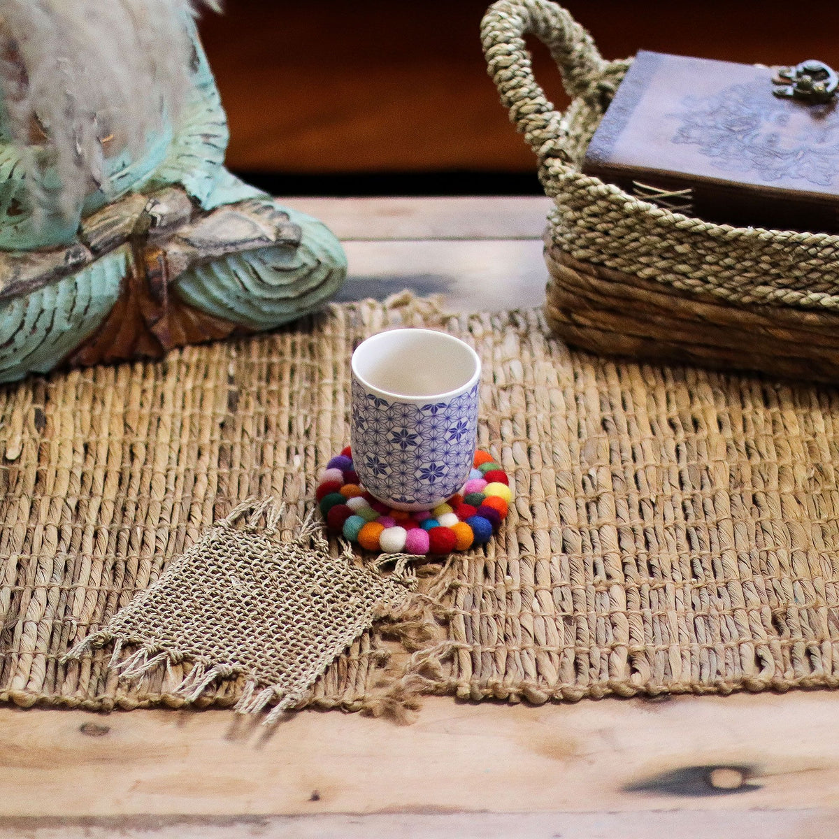 Round Felt Ball Coasters in Mixed Colours – 10cm